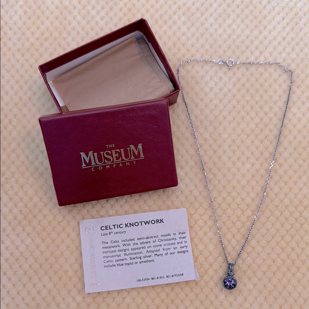 Silver & Amethyst Celtic Knot Necklace